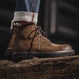 Men's Distressed Leather Lace Up Boots