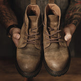 Men's Distressed Leather Lace Up Boots