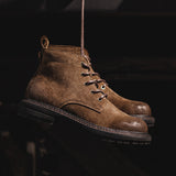 Men's Distressed Leather Lace Up Boots