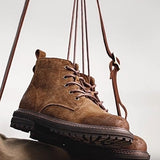 Men's Distressed Leather Lace Up Boots