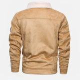 Men's Faux Leather Sherpa Collar Jacket