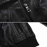 Men's Hooded Faux Leather Jacket