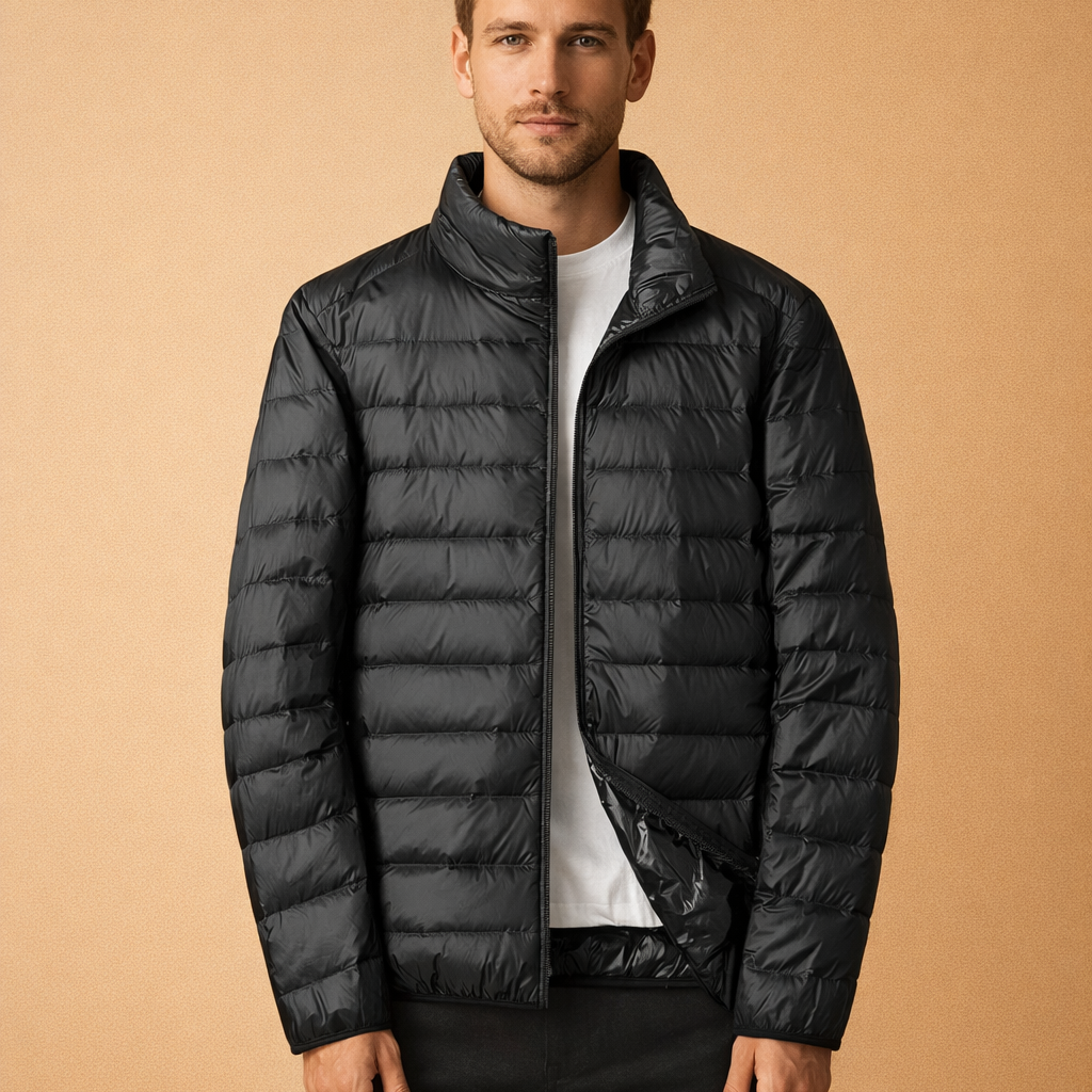 Men's Quilted Zip Front Puffer Jacket