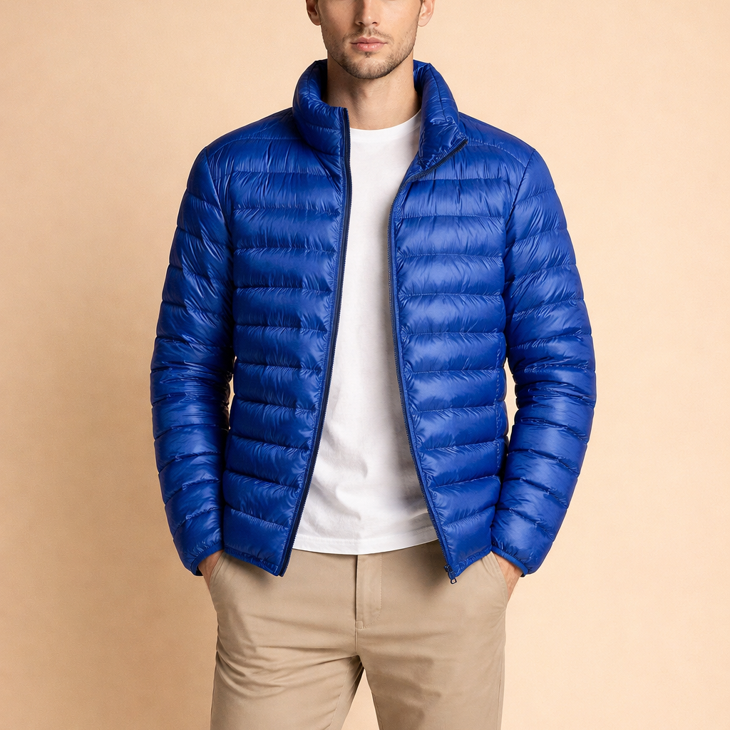 Men's Quilted Zip Front Puffer Jacket