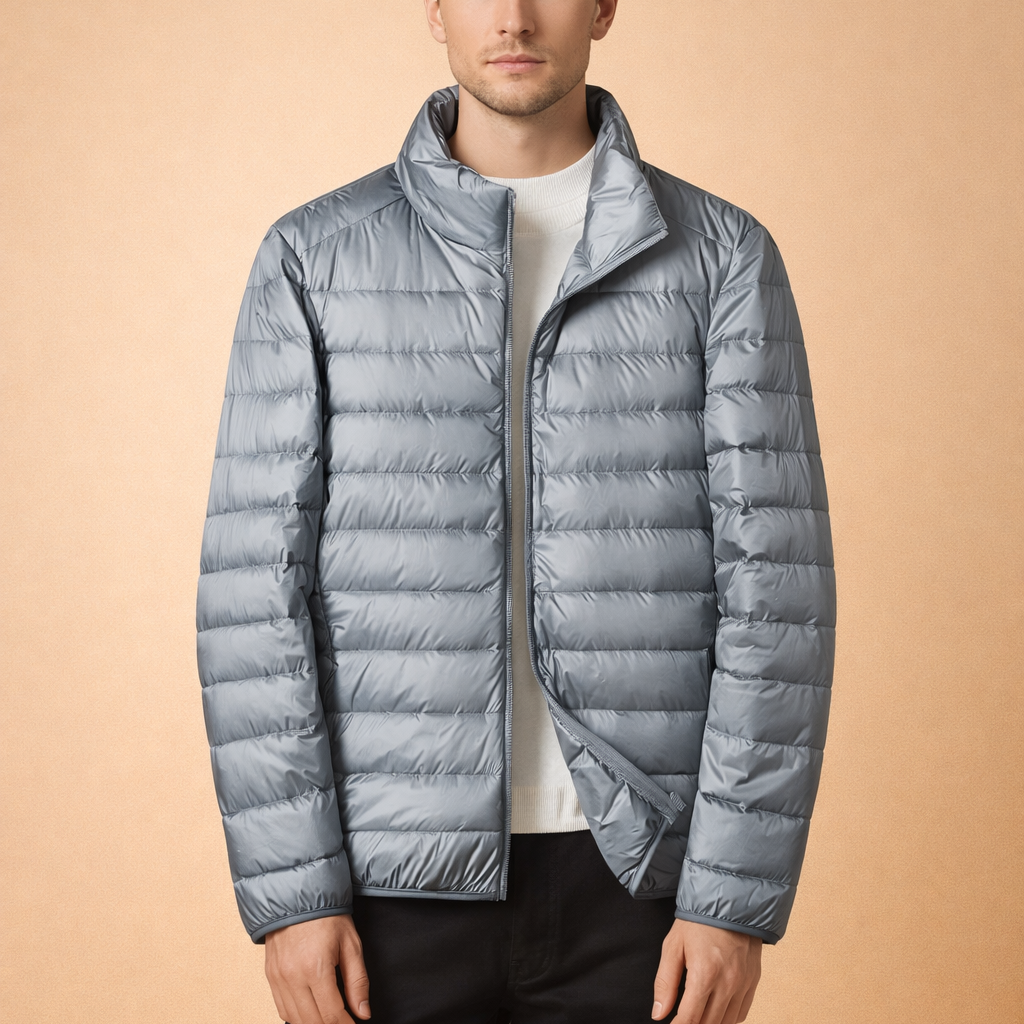 Men's Quilted Zip Front Puffer Jacket