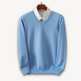 Men's V-Neck Fine Knit Sweater