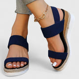 Women's Elastic Strap Cushioned Slip-On Sandals