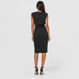 Women's Fitted Sleeveless Ruched Midi Dress