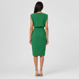 Women's Fitted Sleeveless Ruched Midi Dress