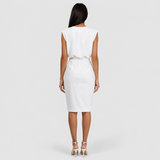 Women's Fitted Sleeveless Ruched Midi Dress