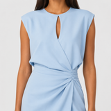 Women's Fitted Sleeveless Ruched Midi Dress