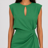 Women's Fitted Sleeveless Ruched Midi Dress