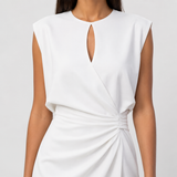 Women's Fitted Sleeveless Ruched Midi Dress