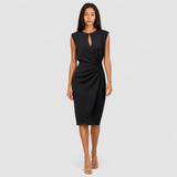Women's Fitted Sleeveless Ruched Midi Dress