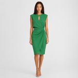 Women's Fitted Sleeveless Ruched Midi Dress