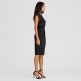 Women's Fitted Sleeveless Ruched Midi Dress