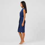 Women's Fitted Sleeveless Ruched Midi Dress