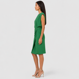 Women's Fitted Sleeveless Ruched Midi Dress