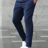 Men's Grey Slim Fit Drawstring Trousers