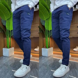 Men's Elastic Waist Poly-Cotton Cargo Trousers