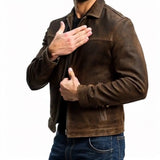 Harbour Weston | Classic Men's Leather Jacket with Zipper