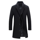 Men's Single Breasted Wool Blend Overcoat