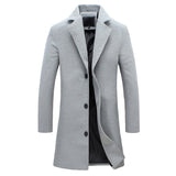 Men's Single Breasted Wool Blend Overcoat
