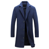 Men's Single Breasted Wool Blend Overcoat