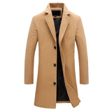 Men's Single Breasted Wool Blend Overcoat