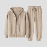 Men's Fleece Zip Hoodie Tracksuit Set