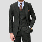 Harbour Weston | Men's Slim Suit Blended Fabric Three-Piece with Coordinated Vest