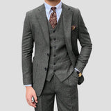 Harbour Weston | Men's Slim Suit Blended Fabric Three-Piece with Coordinated Vest
