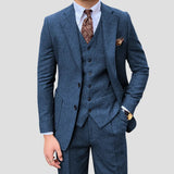 Harbour Weston | Men's Slim Suit Blended Fabric Three-Piece with Coordinated Vest