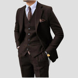 Harbour Weston | Men's Slim Suit Blended Fabric Three-Piece with Coordinated Vest