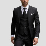 Men's Elegant Black Tailored Slim Fit Knitted Vest