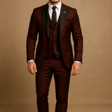 Harbour Weston | Men’s Slim Fit 3‑Piece Suit – Blazer, Waistcoat & Trousers Set