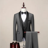 Men's Black Slim Fit Two Piece Set