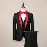 Men's Black Slim Fit Two Piece Set