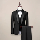 Men's Black Slim Fit Two Piece Set