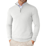 Men's Quarter Zip High-Neck Knit Sweater