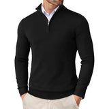 Men's Quarter Zip High-Neck Knit Sweater