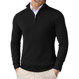 Men's Quarter Zip High-Neck Knit Sweater