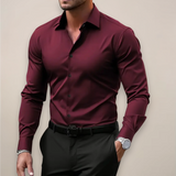 Men's Slim-Fit Long Sleeve Button-Front Shirt