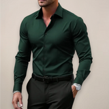 Men's Slim-Fit Long Sleeve Button-Front Shirt