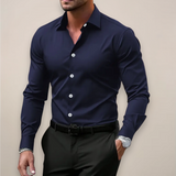 Men's Slim-Fit Long Sleeve Button-Front Shirt