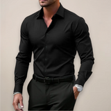 Men's Slim-Fit Long Sleeve Button-Front Shirt