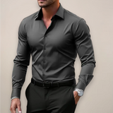 Men's Slim-Fit Long Sleeve Button-Front Shirt