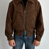 Men's Suede Zip Front Jacket