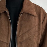 Men's Suede Zip Front Jacket