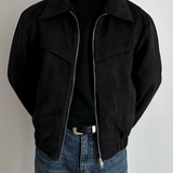 Men's Suede Zip Front Jacket